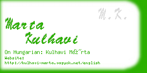 marta kulhavi business card